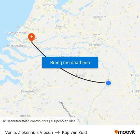Venlo, Ziekenhuis Viecuri to Kop van Zuid map