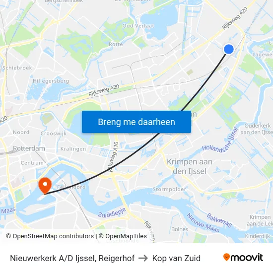 Nieuwerkerk A/D Ijssel, Reigerhof to Kop van Zuid map