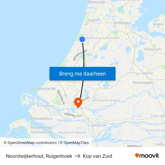 Noordwijkerhout, Ruigenhoek to Kop van Zuid map