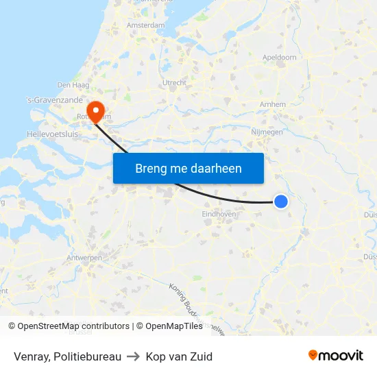 Venray, Politiebureau to Kop van Zuid map