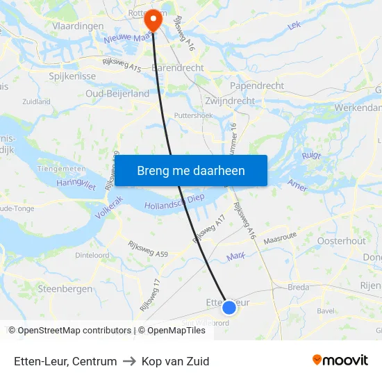 Etten-Leur, Centrum to Kop van Zuid map