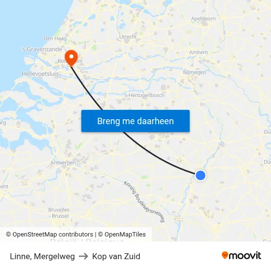 Linne, Mergelweg to Kop van Zuid map