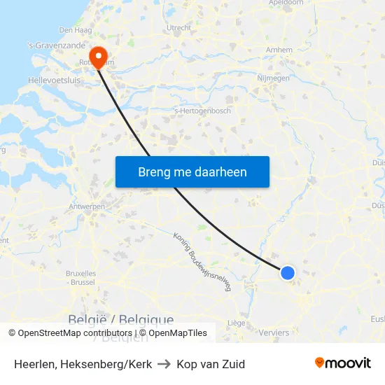 Heerlen, Heksenberg/Kerk to Kop van Zuid map