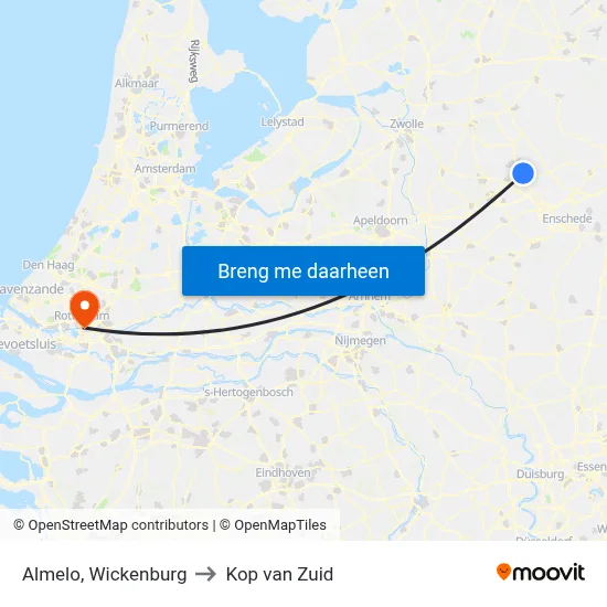 Almelo, Wickenburg to Kop van Zuid map