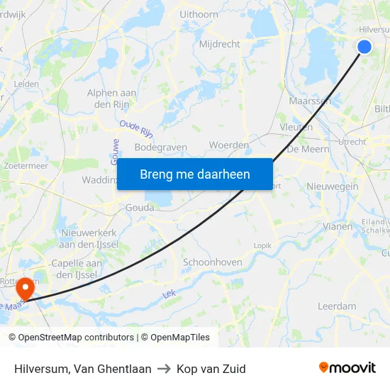 Hilversum, Van Ghentlaan to Kop van Zuid map