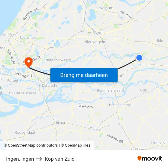 Ingen, Ingen to Kop van Zuid map