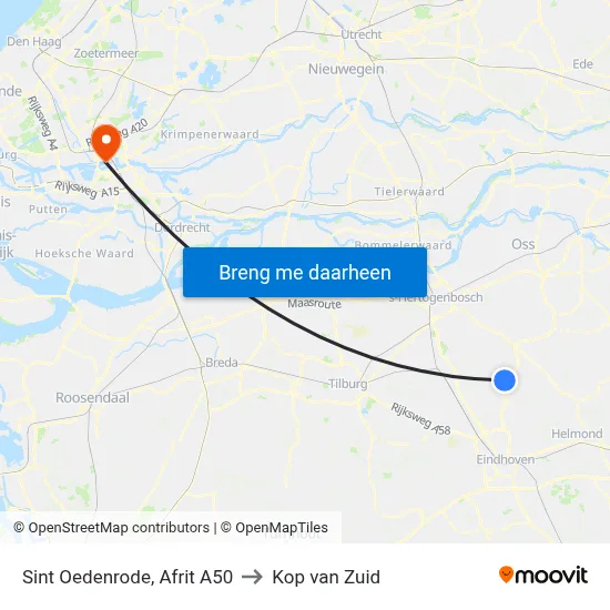 Sint Oedenrode, Afrit A50 to Kop van Zuid map