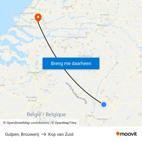 Gulpen, Brouwerij to Kop van Zuid map