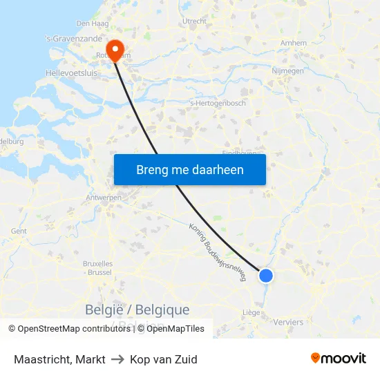 Maastricht, Markt to Kop van Zuid map