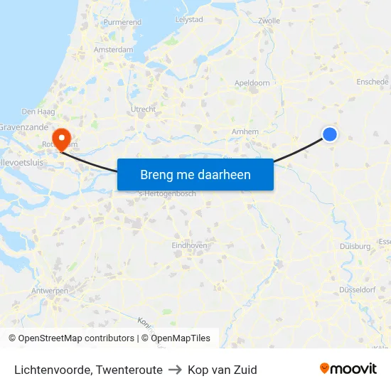 Lichtenvoorde, Twenteroute to Kop van Zuid map