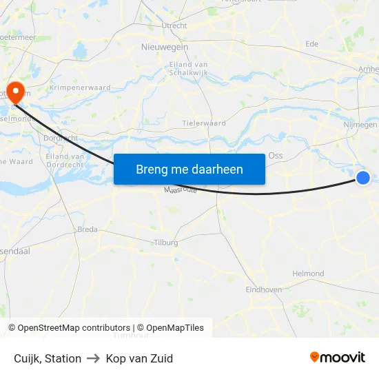 Cuijk, Station to Kop van Zuid map