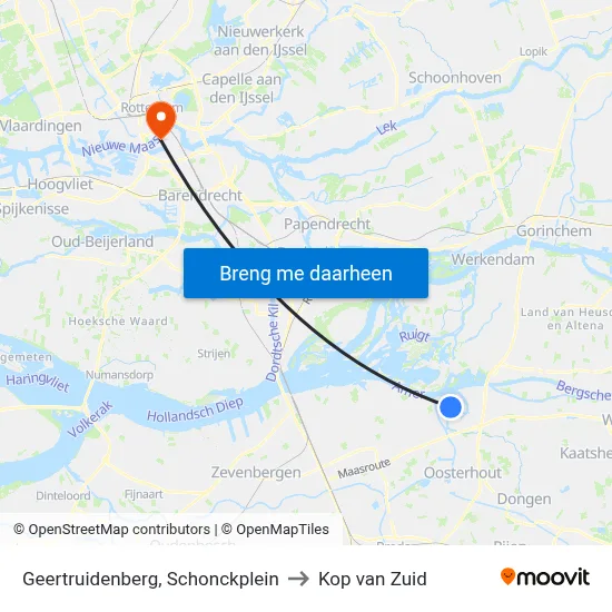Geertruidenberg, Schonckplein to Kop van Zuid map