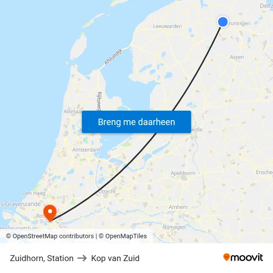Zuidhorn, Station to Kop van Zuid map