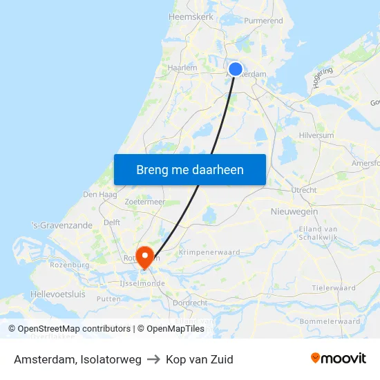 Amsterdam, Isolatorweg to Kop van Zuid map