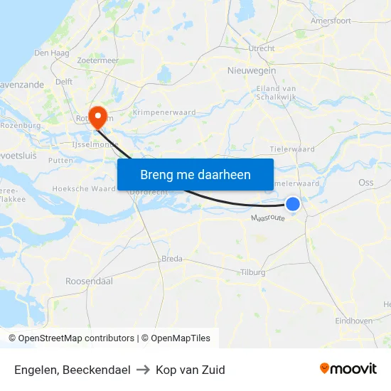 Engelen, Beeckendael to Kop van Zuid map