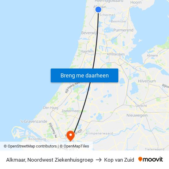 Alkmaar, Noordwest Ziekenhuisgroep to Kop van Zuid map
