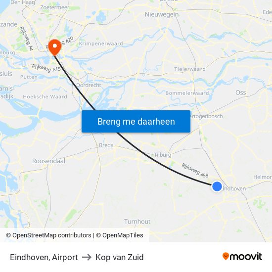 Eindhoven, Airport to Kop van Zuid map