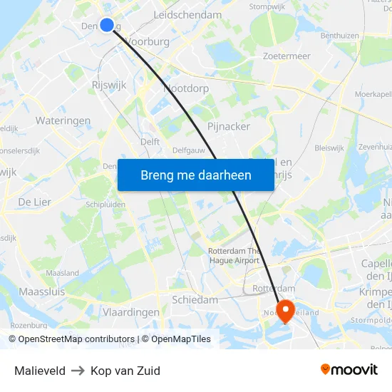Malieveld to Kop van Zuid map
