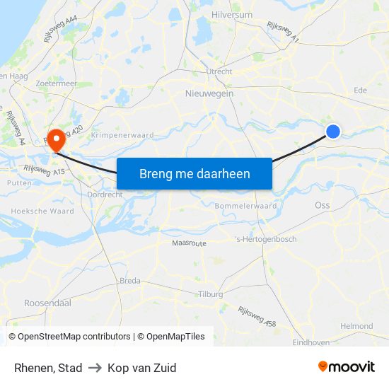 Rhenen, Stad to Kop van Zuid map