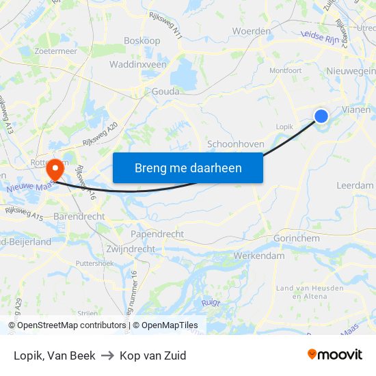 Lopik, Van Beek to Kop van Zuid map