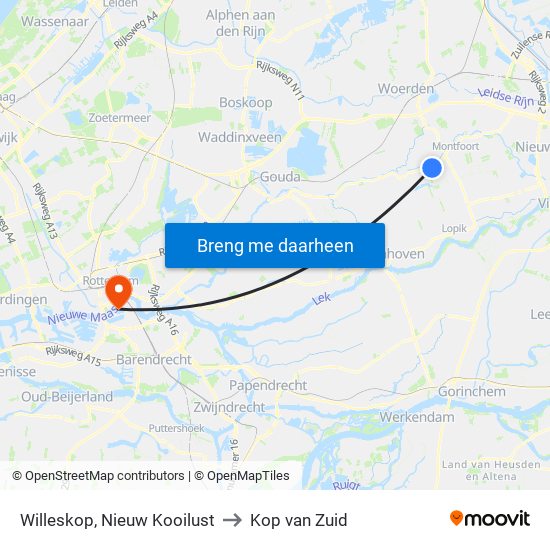 Willeskop, Nieuw Kooilust to Kop van Zuid map