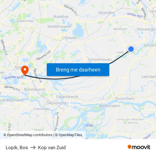 Lopik, Bos to Kop van Zuid map