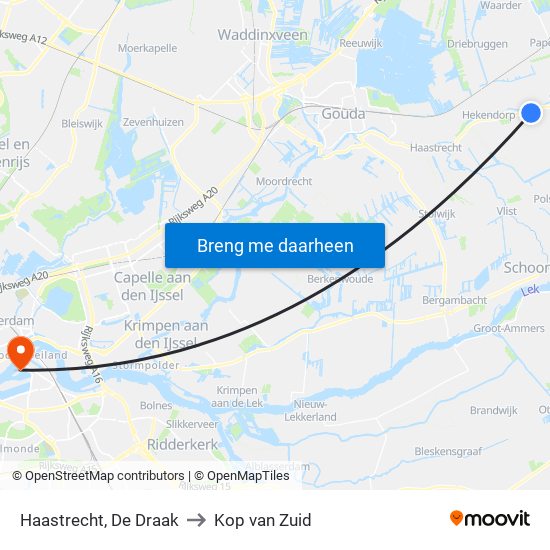 Haastrecht, De Draak to Kop van Zuid map