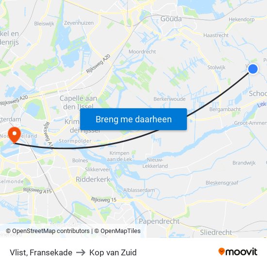 Vlist, Fransekade to Kop van Zuid map