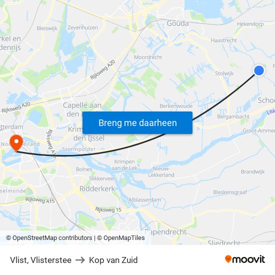 Vlist, Vlisterstee to Kop van Zuid map