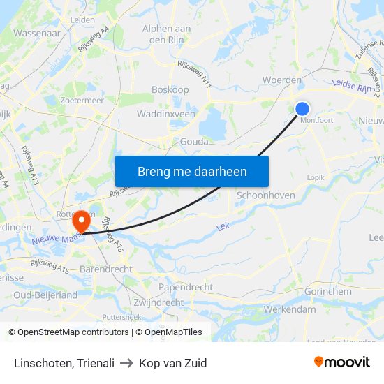Linschoten, Trienali to Kop van Zuid map