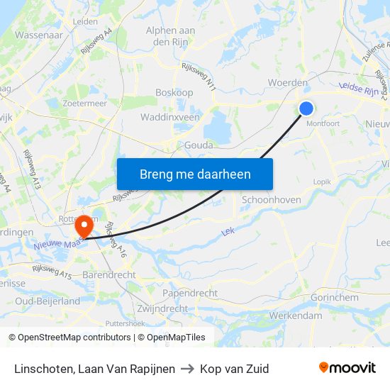 Linschoten, Laan Van Rapijnen to Kop van Zuid map