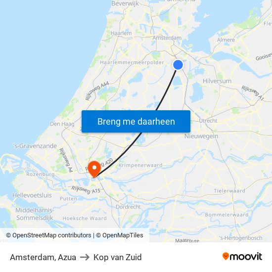 Amsterdam, Azua to Kop van Zuid map