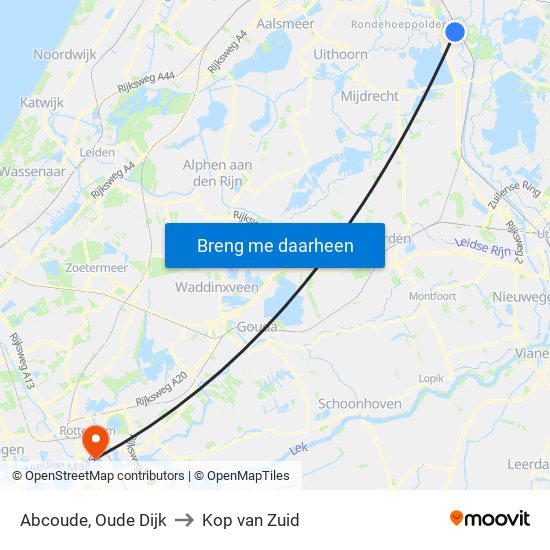 Abcoude, Oude Dijk to Kop van Zuid map