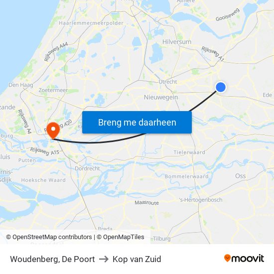 Woudenberg, De Poort to Kop van Zuid map