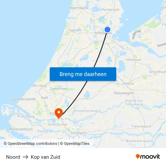 Noord to Kop van Zuid map