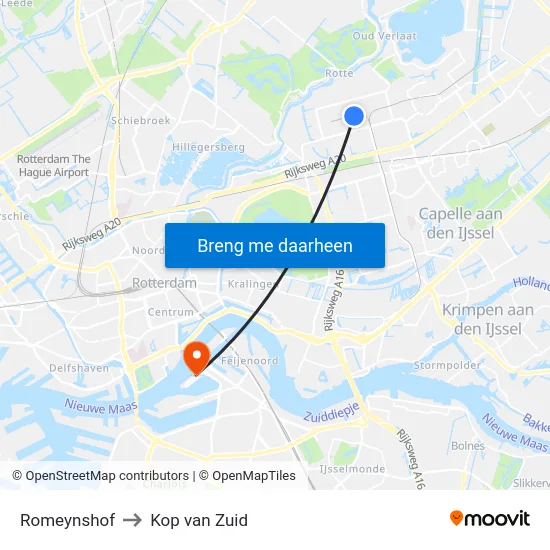 Romeynshof to Kop van Zuid map