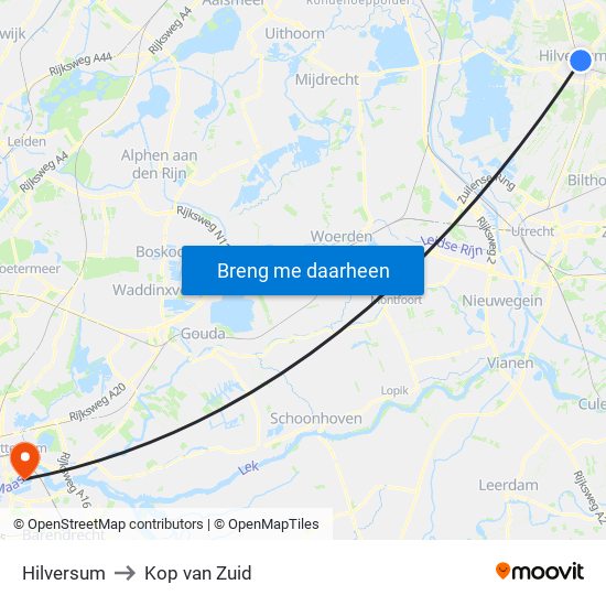 Hilversum to Kop van Zuid map