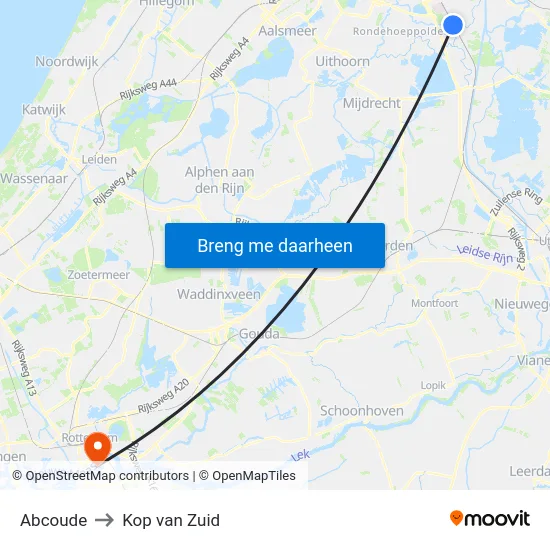Abcoude to Kop van Zuid map