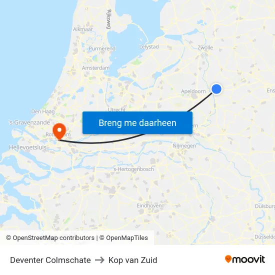 Deventer Colmschate to Kop van Zuid map
