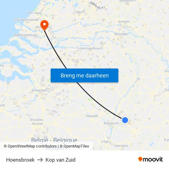 Hoensbroek to Kop van Zuid map