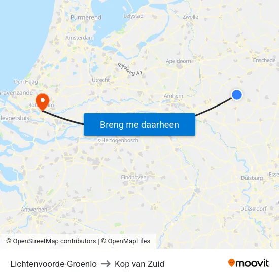 Lichtenvoorde-Groenlo to Kop van Zuid map