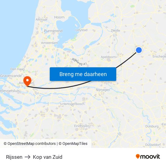 Rijssen to Kop van Zuid map