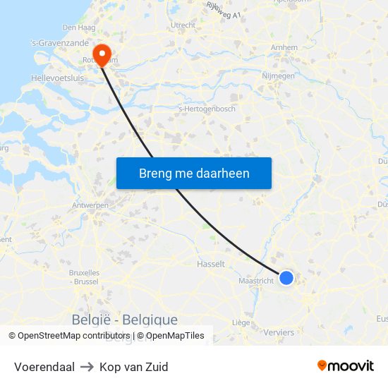 Voerendaal to Kop van Zuid map