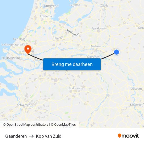 Gaanderen to Kop van Zuid map