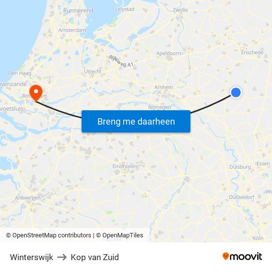 Winterswijk to Kop van Zuid map
