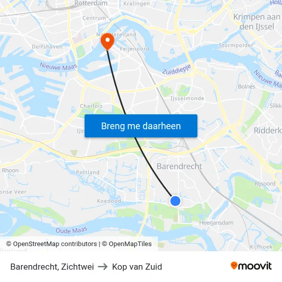 Barendrecht, Zichtwei to Kop van Zuid map