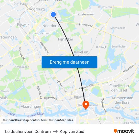 Leidschenveen Centrum to Kop van Zuid map