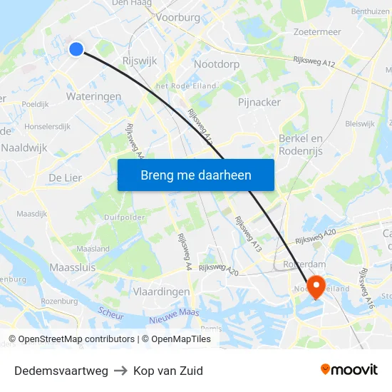 Dedemsvaartweg to Kop van Zuid map