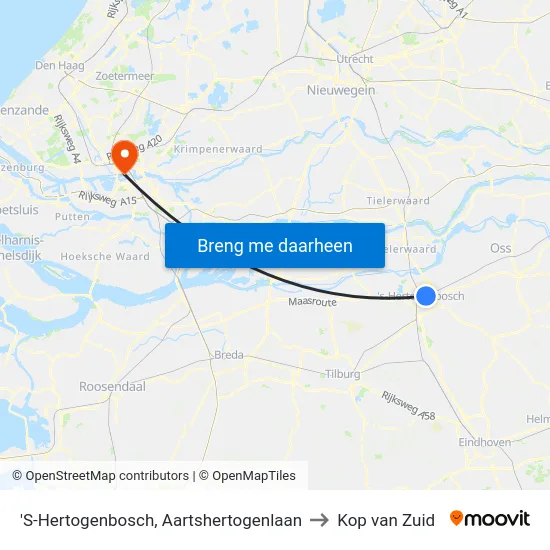 'S-Hertogenbosch, Aartshertogenlaan to Kop van Zuid map