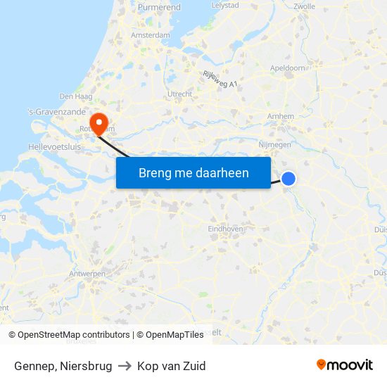 Gennep, Niersbrug to Kop van Zuid map